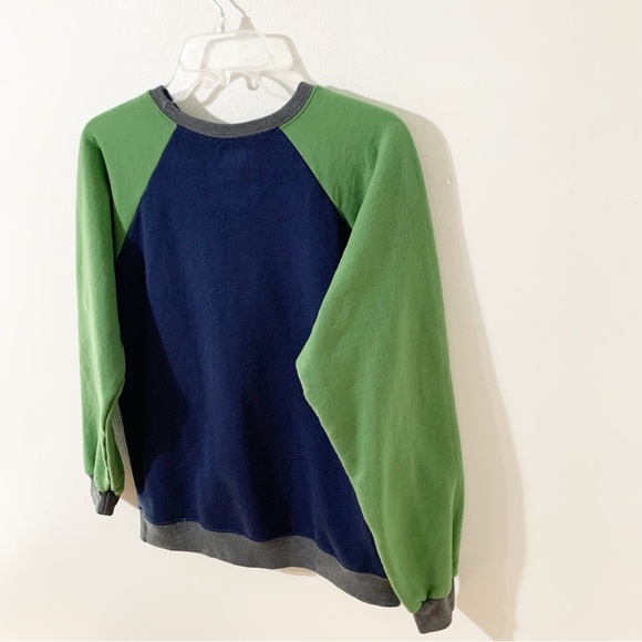 Fruit of the Loom Long Sleeve Sweatshirt Raglan Sleeves 3 Toned Crewneck 💙💚🩶 - Picture 4 of 7